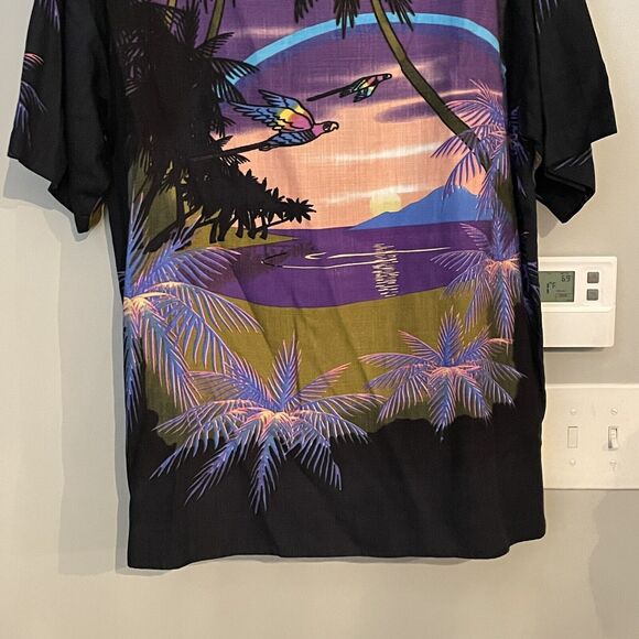 Tulliano Camp Shirt Tropical Woven Button Up Parrot Mens Large New - Picture 6 of 12